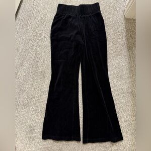 FP Movement Black Velvet Flare Pants Medium High Rise Boho Wide Leg